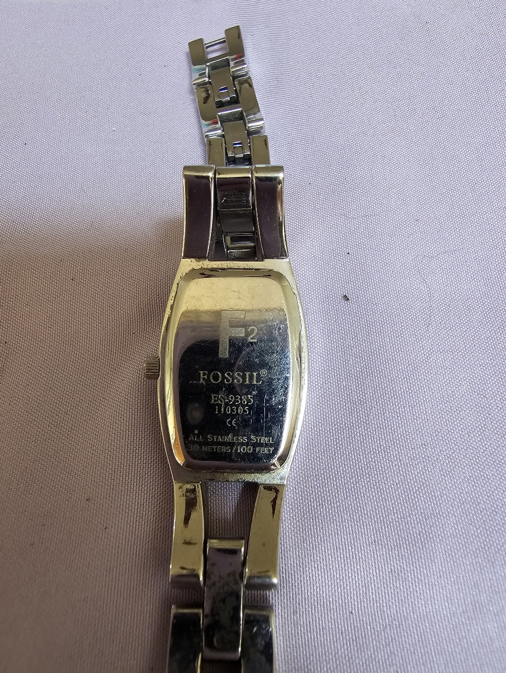 Fossil Silver Bracelet Watch with Green Iridescent Dial - Picture 2 of 2
